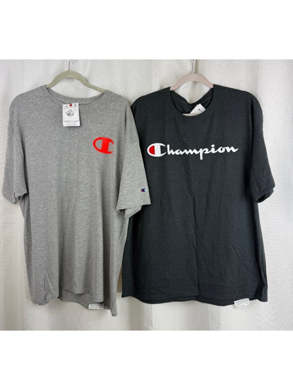 Champion Mens T Shirt Size XL Gray Black Charcoal Classic Graphic Bundle of 2